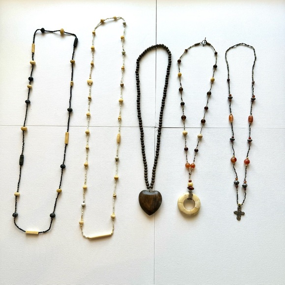 Lot Of 5 Boho/ Vintage Long Necklaces - Picture 1 of 11